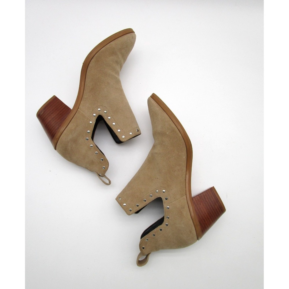 Rebecca Minkoff Beige Studded Cutout Ankle Boots Cowgirl Western‎ Womens 8M